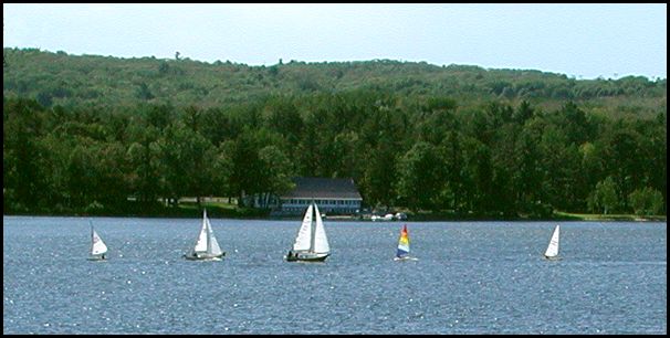 Sailboats On Portage Lake Near Pilgrim Point