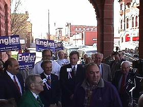 Governor Engler with John Vertin, Ed Jenich and others