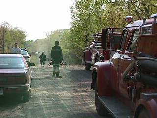 Firefighters near the airport