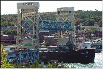 Lake freighter in the Portage Canal