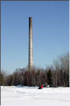 Isolated smokestack