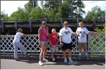 Posing on the foot-bridge