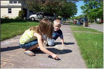 Chalk graffiti