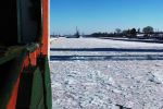 Lock full of ice chunks