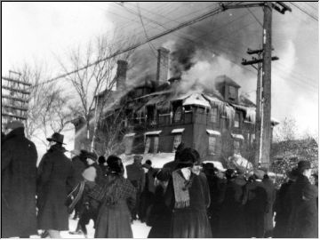 Calumet Hotel burning