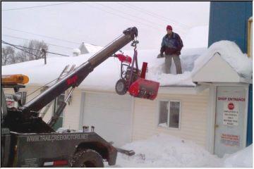 Snowblowing the roof