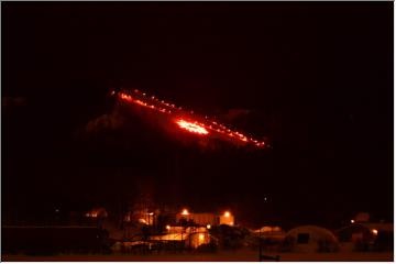 Torches on the ski hill