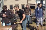 Preparing hot dogs