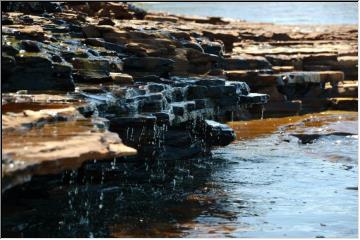 Shoreline water falls