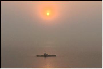 Foggy sunrise