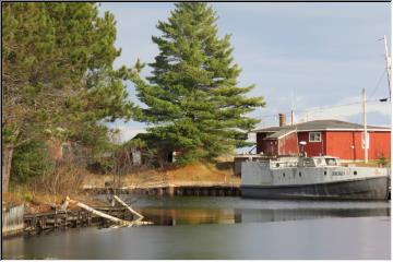 Fishing tug on the river