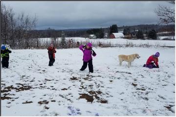 Playing in the snow