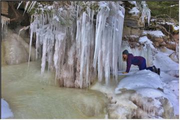 Exploring Little Traverse ice