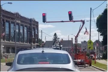 Stoplight in Lake Linden