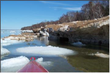 Kayaking around the ice