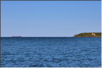 Freighter passing harbors