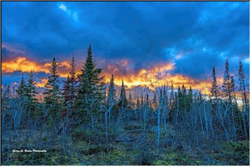Fiery sunset from a Keweenaw backyard
