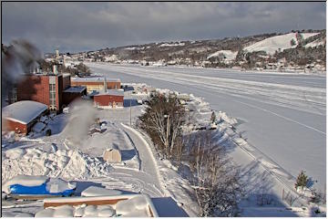 Lots of snowmobile tracks