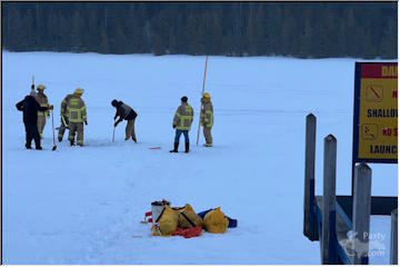 Ice rescue practice