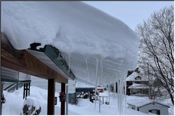 Winter snow on the roof