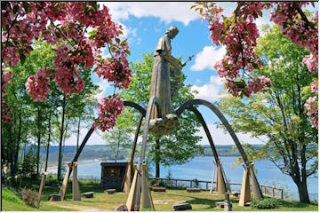Blossoms surround the Bishop