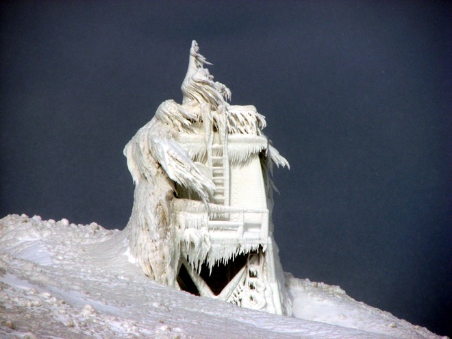 Ice Covered Great Lakes Structure