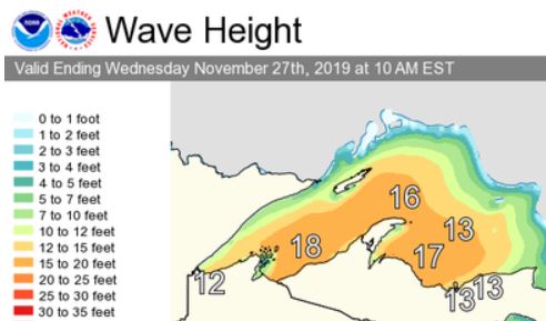 November 27 Morning Wave Height Forecast