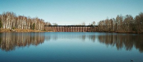 view from behind the dams