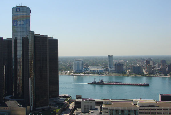 On the Detroit River.