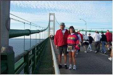 2003 Mackinac Bridge walk - Jim and Mary